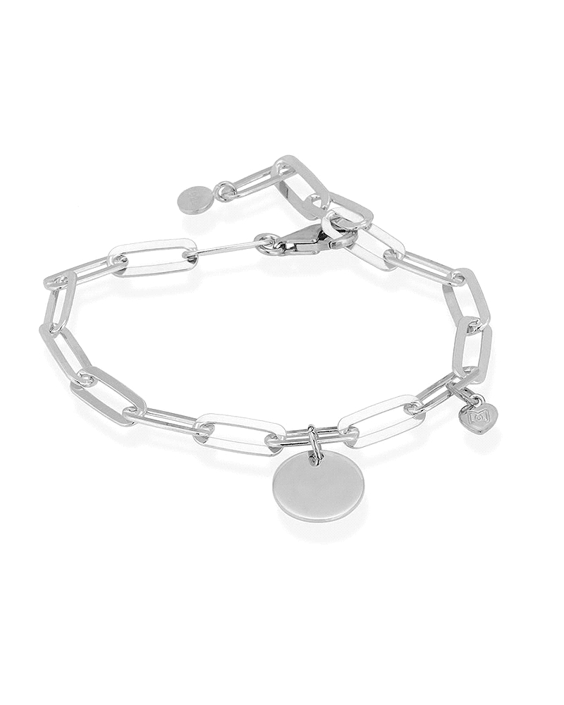 Pulsera de plata (925) con eslabones y chapa.