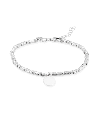 Pulsera de plata de primera ley (925) con baño de rodio.