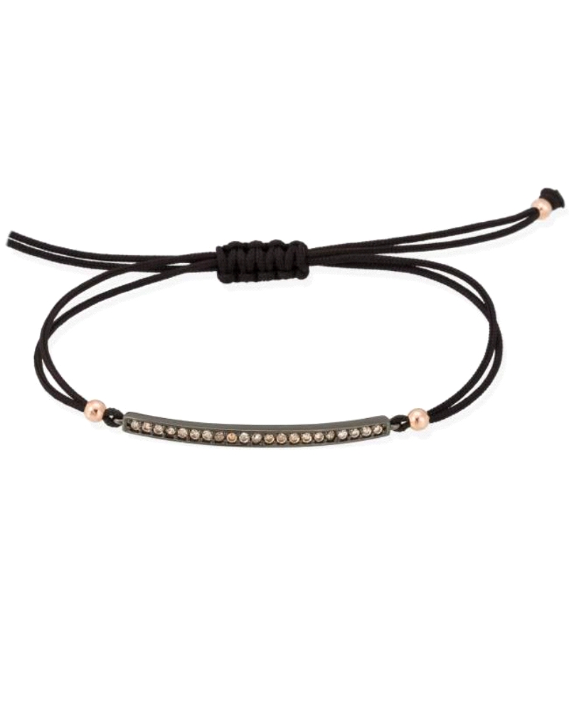 Pulsera de plata de primera ley (925) con baño de rutenio y circonita coñac.