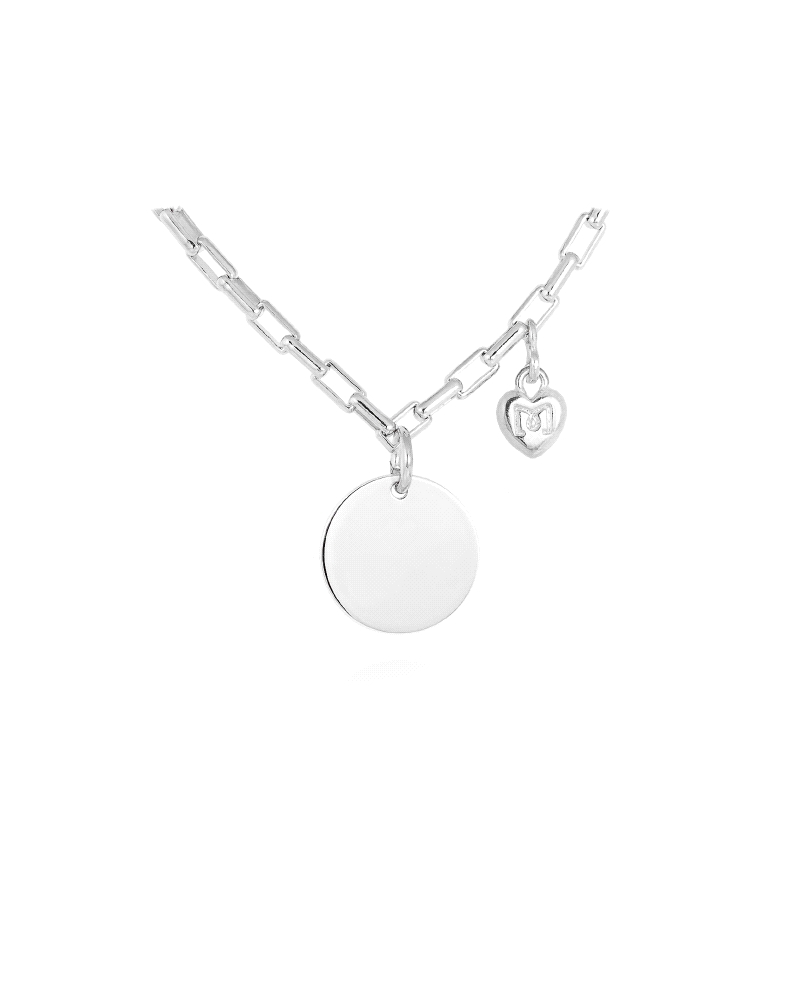 Gargantilla de plata de primera ley (925) con baño de rodio.  45 cm de largo.