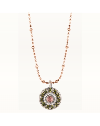 Colgante de plata de ley (925) con cuarzo y circonitas.