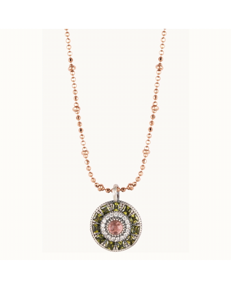 Colgante de plata de ley (925) con cuarzo y circonitas.