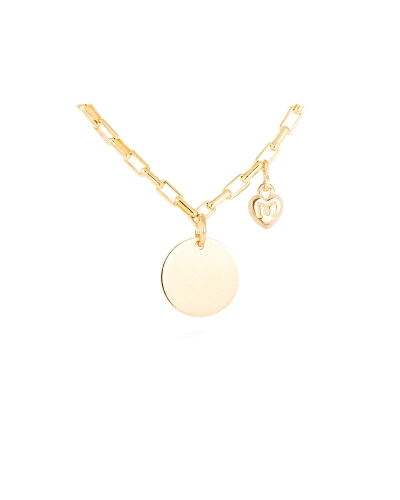 Gargantilla de plata de primera ley (925) chapada en oro amarillo de 18kt.  45 cm de largo.