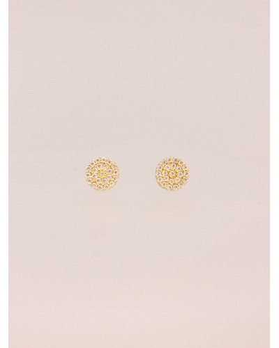 <P>Pendientes de oro amarillo de 18kts tipo boton con circonitas blancas.</P>
<P>Cierre de presión.</P>
<P>Medida: 6 mm de dia
