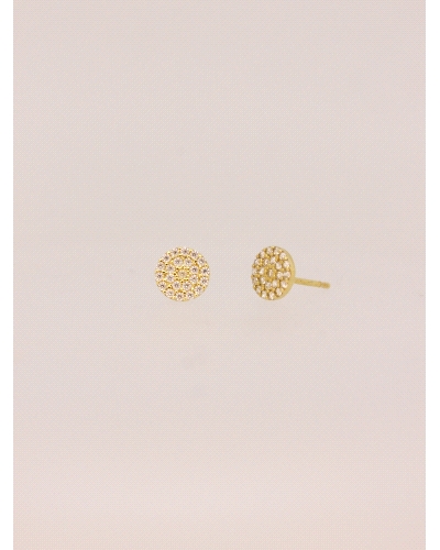 <P>Pendientes de oro amarillo de 18kts tipo boton con circonitas blancas.</P>
<P>Cierre de presión.</P>
<P>Medida: 6 mm de dia