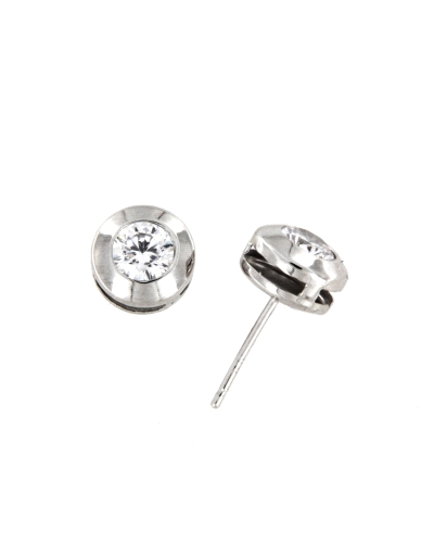 <P>Pendientes de oro blanco de 18kts con cierconita blanca en chatón.</P>
<P>Cierre de presión.</P>
<P>Medida: 7,5mm de diamet