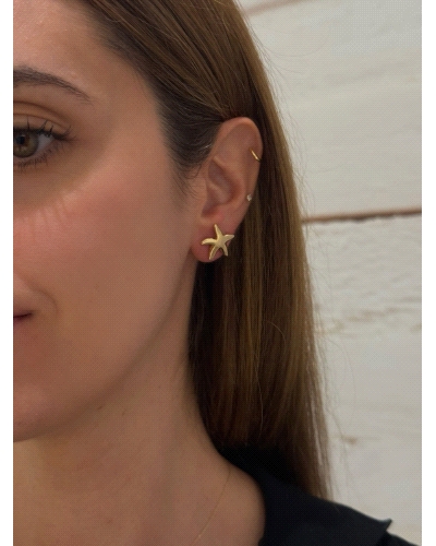 <P>Pendientes de oro de 18kts con forma de estrella.</P>
<P>Cierre de presión.</P>
<P>Medida: 15 x 17 mm.</P>