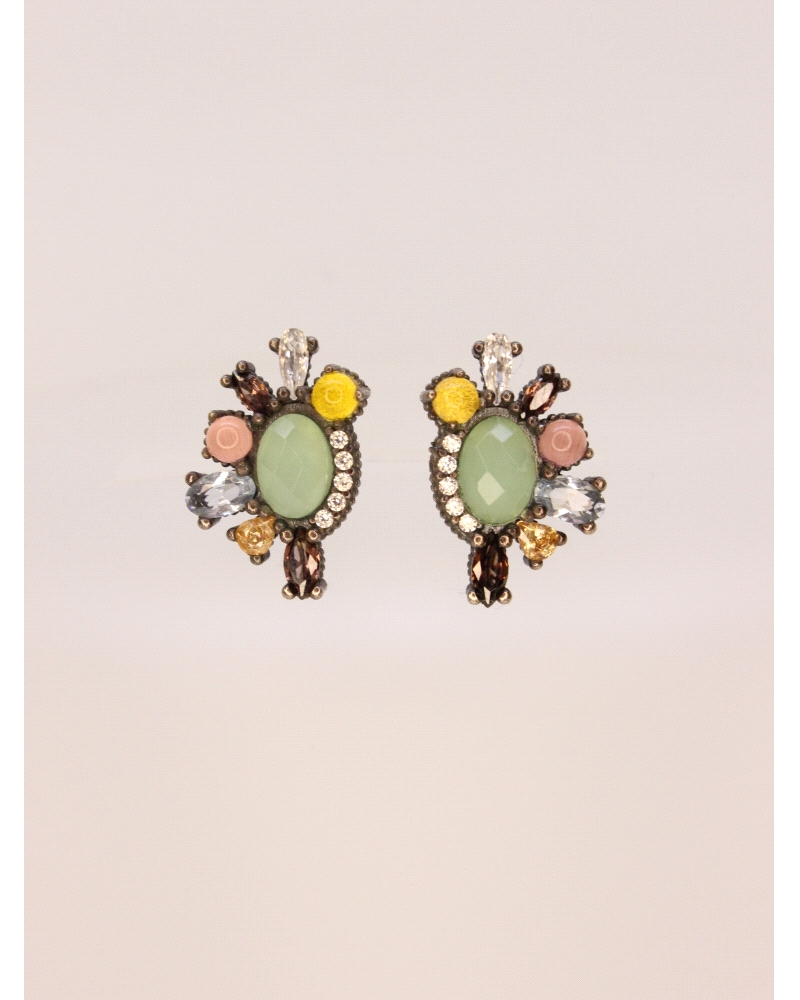 <P>Pendientes de plata de ley 925, calcedonia, citrino, cuarzo pink fantasy y circonitas.</P>
<P>Cierre de presión.</P>
<P>Med