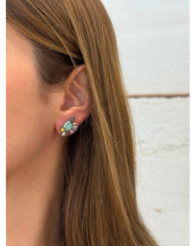 <P>Pendientes de plata de ley 925, calcedonia, citrino, cuarzo pink fantasy y circonitas.</P>
<P>Cierre de presión.</P>
<P>Med