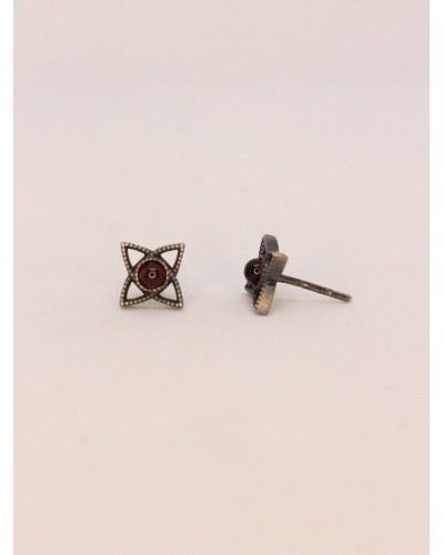 <P>Pendientes de plata de primera ley (925) con circonita granate.</P>
<P>Cierre de presión.</P>
<P>Medida: 10 mm de diametro.