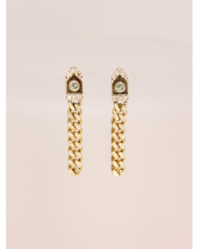 Pendientes de plata de ley ( 925) con laminas de oro. Cierre de presión.