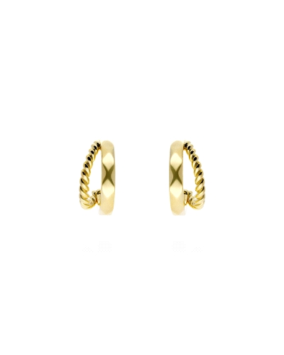 <P>Pendientes de plata de primera ley (925) bañados en oro amarillo de 18kt.</P>
<P>Cierre de presión.</P>
<P>Dimensiones de l