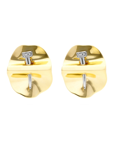 <P>Pendientes de plata de primera ley (925) con baño de rodio y chapado en oro amarillo de 18kt con circonita blanca.</P>
<P>Ci