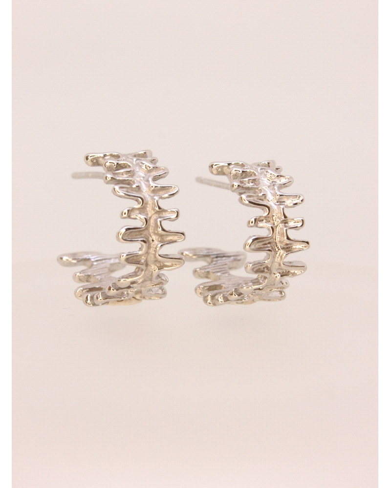 <P>Pendientes de plata de primera ley (925) con baño de rodio.</P>
<P>Cierre de presión.</P>
<P>Medida: 1,8 cm diametro exteri