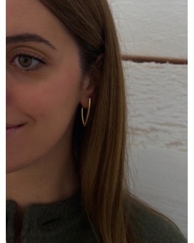 <P>Pendientes de plata de primera ley (925) bañada en oro amarillo de 18kt.</P>
<P>Cierre de presión.</P>
<P>Medida: 34 mm.</P