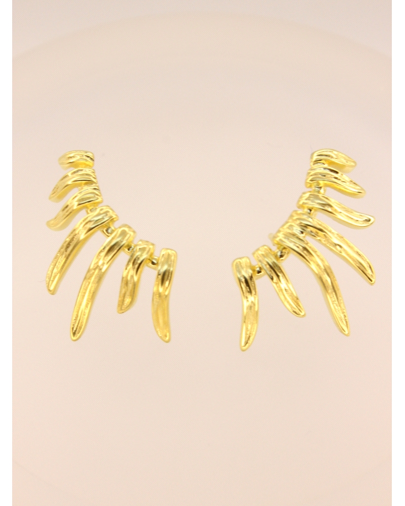 <P>Pendientes de plata de primera ley (925) bañados en oro amarillo de 18kt.</P>
<P>Cierre de presión.</P>
<P>Dimensiones de l