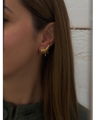 <P>Pendientes de plata de primera ley (925) bañados en oro amarillo de 18kt.</P>
<P>Cierre de presión.</P>
<P>Dimensiones de l