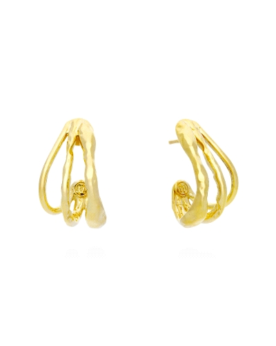 <P>Pendientes de plata de primera ley (925) bañados en oro amarillo de 18kt.</P>
<P>Cierre de presión.</P>
<P>Medida: 2,5 x 1,