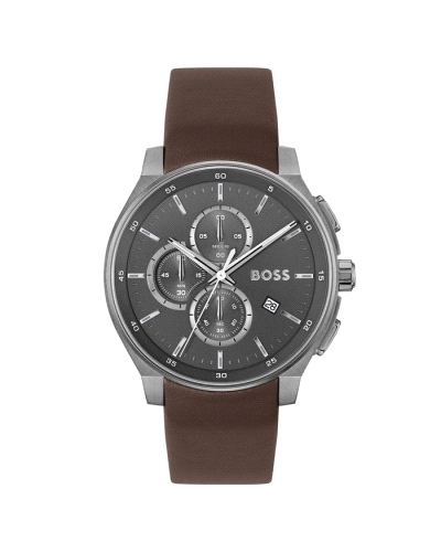 Presenta una caja de acero inoxidable de acabado pulido y cepillado, con un diámetro aproximado de 44 mm, lo que le otorga una p