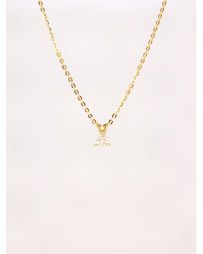 <P>Collar de oro amarillo 9k y diamante de laboratorio.</P>
<P>Medida de colgante: 0,10 qt</P>
<P>Largo de cadena: 40- 42 cm<B