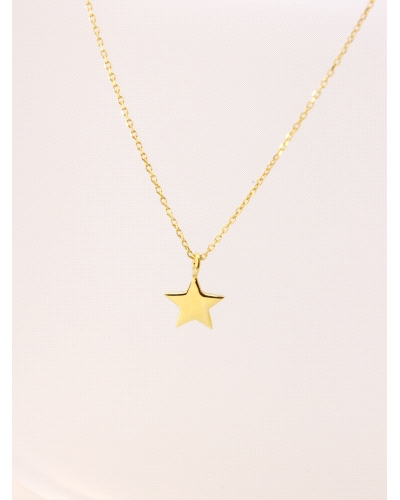 <P>Collar de oro amarillo 18k con colgante de estrella.</P>
<P>Medida de colgante:&nbsp;7 x 7 mm</P>
<P>Largo de cadena: 40- 4