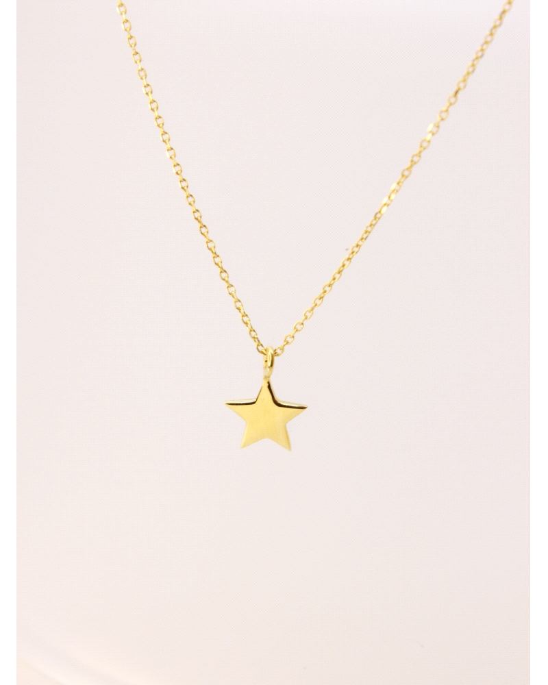 <P>Collar de oro amarillo 18k con colgante de estrella.</P>
<P>Medida de colgante:&nbsp;7 x 7 mm</P>
<P>Largo de cadena: 40- 4