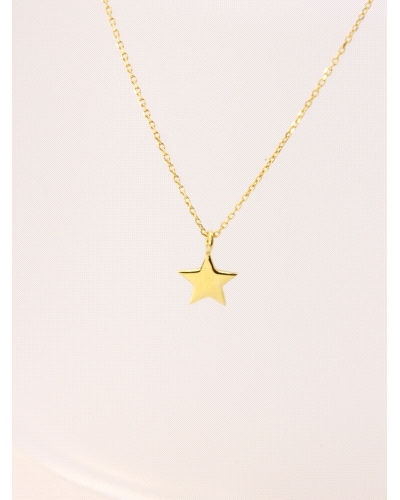 <P>Collar de oro amarillo 18k con colgante de estrella.</P>
<P>Medida de colgante:&nbsp;7 x 7 mm</P>
<P>Largo de cadena: 40- 4