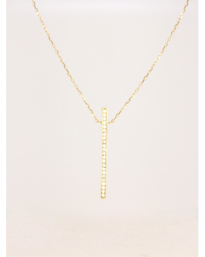 <P>Collar de oro amarillo 18k y circonitas blancas.</P>
<P>Medida de colgante: 1,5 - 29,5 mm</P>
<P>Largo de cadena: 40 - 45 c