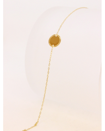 <P>Pulsera de oro amarillo 9k con chapa.</P>
<P>Medida: 16,5 - 18 cm</P>