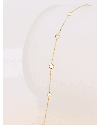 <P>Pulsera de oro amarillo 9k y circonitas blancas.</P>
<P>Medida: 16,5 - 18 cm.</P>