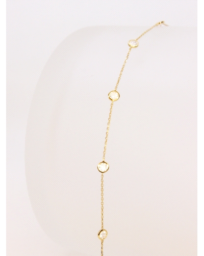 <P>Pulsera de oro amarillo 9k y circonitas blancas.</P>
<P>Medida: 16,5 - 18 cm.</P>