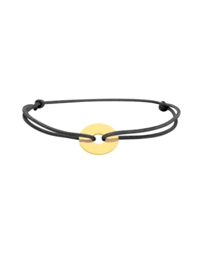 <P>Pulsera de oro amarillo 9k y cordón ajustable a todas las medidas.</P>
<P>Medida circulo : 12,5 mm de diametro exterior</P>
