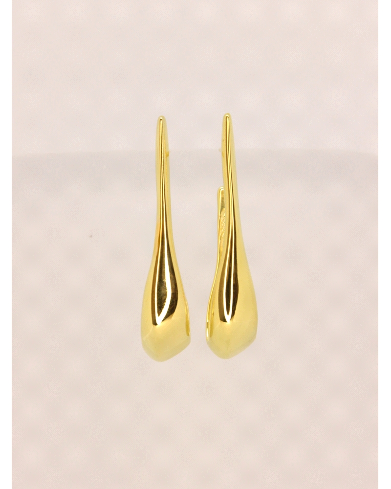 <P>Pendientes de plata de primera ley (925) bañados en oro amarillo de 18kt.</P>
<P>Cierre de presión.</P>
<P>Medida: 4,5 cm.<