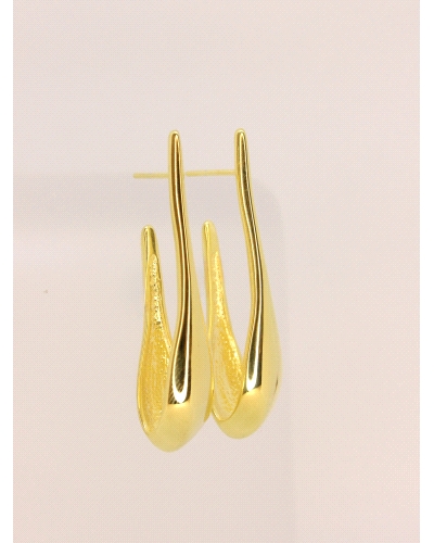 <P>Pendientes de plata de primera ley (925) bañados en oro amarillo de 18kt.</P>
<P>Cierre de presión.</P>
<P>Medida: 4,5 cm.<