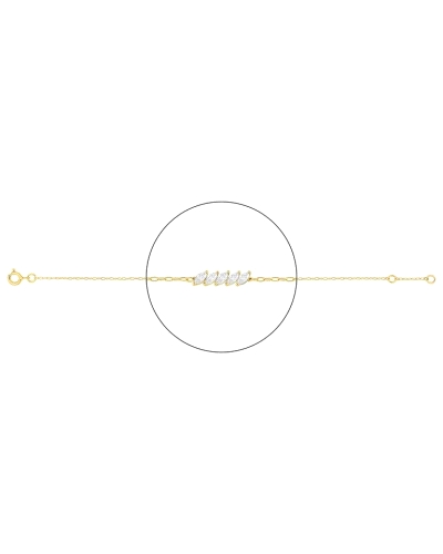 Pulsera de oro amarillo 9k y circonitas blancas.<BR><BR>Medida: 16,5 - 18 cm<BR><BR><BR>