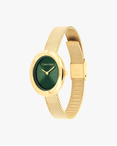 El Calvin Klein 25100152 es un elegante reloj analógico para mujer perteneciente a la colección Twisted Bezel, caracterizado por