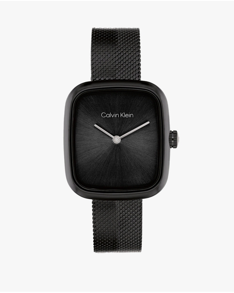 El Calvin Klein CK 25100100 Adore es un reloj de cuarzo para mujer en acero inoxidable negro con diseño minimalista, caja cuadra