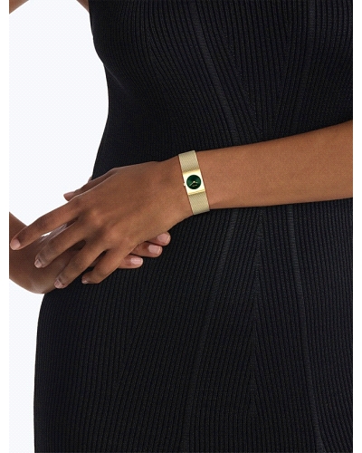 El Calvin Klein CK 25100136 Pulse es un reloj de cuarzo para mujer, en acero inoxidable dorado, con caja cuadrada de 21 mm, esfe