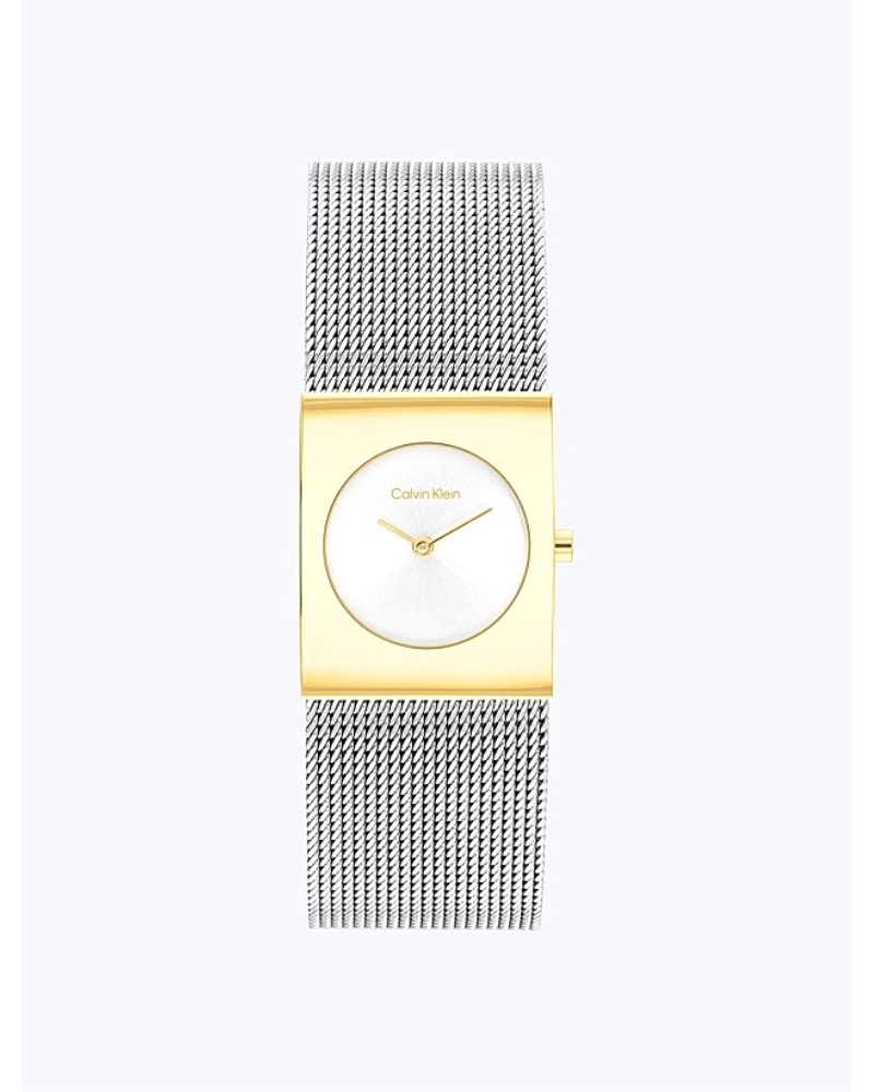 El reloj Calvin Klein CK 25100139 'Pulse' es un elegante modelo minimalista para mujer, con un distintivo diseño bicolor: caja c