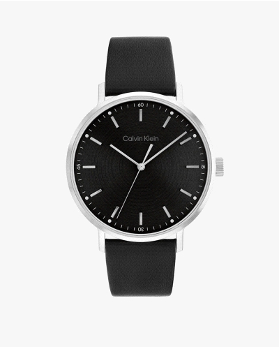 Reloj Calvin Klein Modern 25200050 de cuarzo para hombre, con caja de acero inoxidable plateado de 42 mm y esfera negra minimali