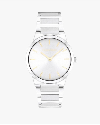 Reloj Calvin Klein Linear Elegance 25100076 para mujer, de cuarzo, con caja y brazalete de acero inoxidable de 32 mm y esfera pl