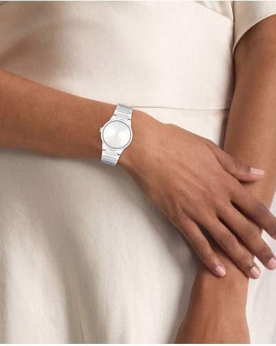 Reloj Calvin Klein Linear Elegance 25100076 para mujer, de cuarzo, con caja y brazalete de acero inoxidable de 32 mm y esfera pl