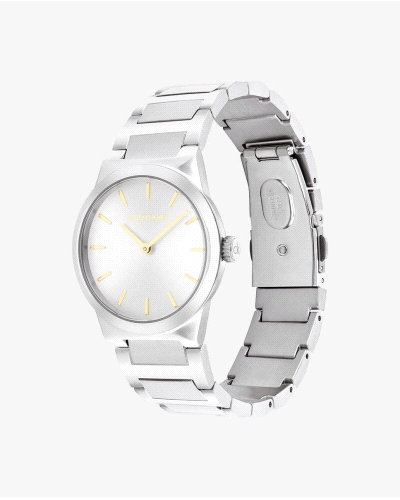 Reloj Calvin Klein Linear Elegance 25100076 para mujer, de cuarzo, con caja y brazalete de acero inoxidable de 32 mm y esfera pl