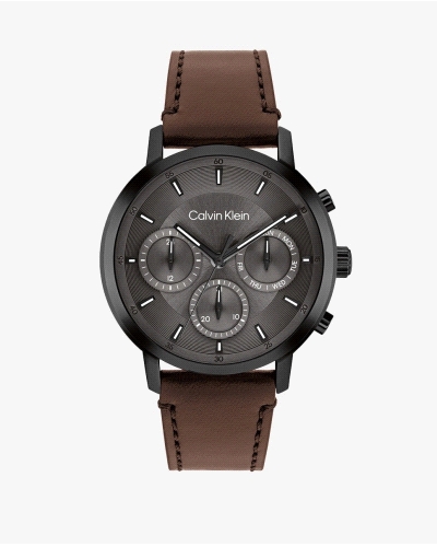 Reloj Calvin Klein Gauge 25200498 de cuarzo, multifunción para hombre, con caja de acero inoxidable negra de 41 mm y esfera gris