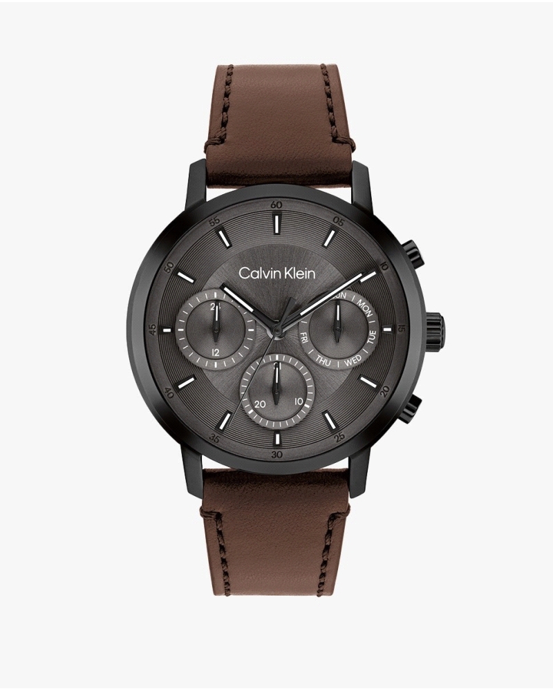 Reloj Calvin Klein Gauge 25200498 de cuarzo, multifunción para hombre, con caja de acero inoxidable negra de 41 mm y esfera gris
