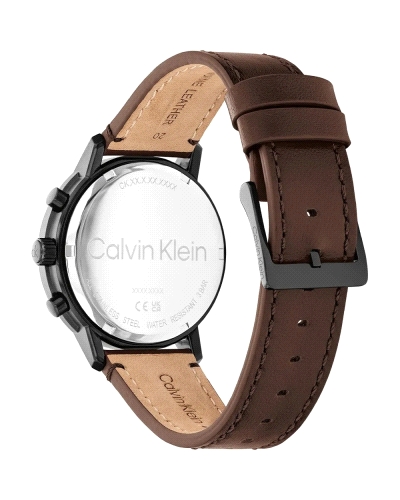 Reloj Calvin Klein Gauge 25200498 de cuarzo, multifunción para hombre, con caja de acero inoxidable negra de 41 mm y esfera gris