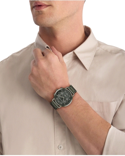 Reloj Calvin Klein Gauge 25200494 para hombre, de cuarzo, con caja de acero inoxidable verde de 42 mm, esfera verde multifunción
