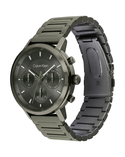 Reloj Calvin Klein Gauge 25200494 para hombre, de cuarzo, con caja de acero inoxidable verde de 42 mm, esfera verde multifunción
