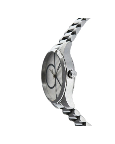 Reloj Calvin Klein Iconic 25200345, de cuarzo, mujer, con caja redonda y brazalete de eslabones, todo en acero inoxidable platea