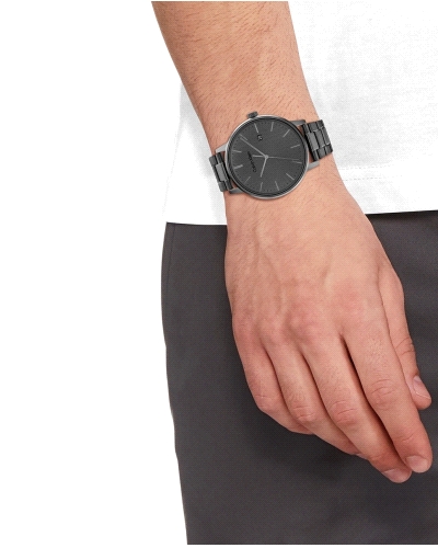 Reloj CK Linked 25200054 para hombre, de cuarzo, con caja de acero inoxidable gris de 43 mm y brazalete de eslabones a juego; es